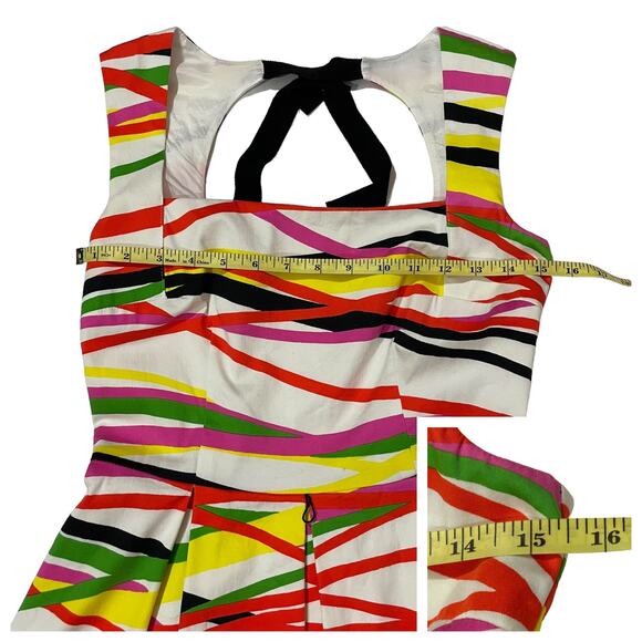 David Meister Multicolor Sleeveless Fit and Flare Dress - 2 - Picture 4 of 13
